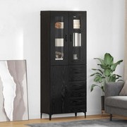 vidaXL Highboard Μαύρη Οξυά 69,5 x 34 x 180 εκ. Επεξεργασμένο ξύλο