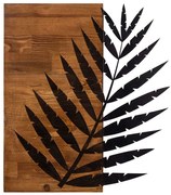 Διακοσμητικό Τοίχου Leaf 279ENZ1717 50x58cm Black-Walnut Wallity Μέταλλο,Ξύλο