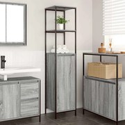 vidaXL Ντουλάπι μπάνιου με ράφια Γκρι Sonoma 36x35x165 εκ.