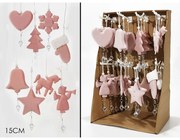 Στολίδι Κρεμαστό Ροζ 15cm Σε 8 Σχέδια