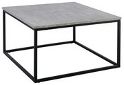 Τραπεζάκι Σαλονιού Texas ΕΜ745 80x80x45cm Black-Cement Mdf,Μέταλλο