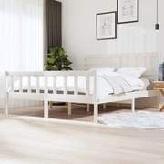 Πλαίσιο Κρεβατιού Λευκό 180 x 200 εκ. Μασίφ Ξύλο Super King 3101169