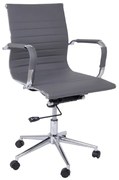 WOODWELL BF3301 Πολυθρόνα Γραφείου Μέταλλο Βάση Χρώμιο, PU Γκρι 55x60x91/101cm ΕΟ268,3