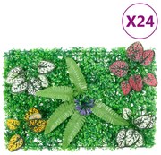  vidaXL Φράχτης 24 τεμ. Πράσινος 40 x 60 εκ. από Τεχνητό Φυτό