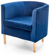 CLUBBY 2  leisure armchair dark blue / natural DIOMMI V-PL-CLUBBY_2-FOT-GRANATOWY