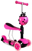 Πατίνι Scooter Παιδικό JollyWheelz 3 σε 1 Με Καλαθάκι Ροζ S-22015