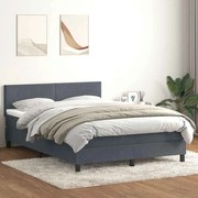 Κρεβάτι Boxspring με Στρώμα Σκούρο Γκρι 160x210 εκ. Βελούδινο