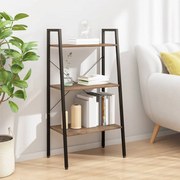 vidaXL Ραφιέρα 3 Επιπέδων Σκούρο Καφέ &amp; Μαύρο 56 x 35 x 108 εκ.