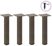 Πόδια Τραπεζιού Σαλονιού 4 τεμ. Φυσικό Ατσάλι 42-44 εκ. Ατσάλι