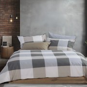 Σεντόνια Casual Check (Σετ 3τμχ) Grey Nef-Nef Homeware Μονό 170x270cm 100% Βαμβάκι