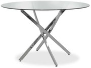 Τραπέζι Στρόγγυλο Steve 029-000030 Διαφανές Φ120x74.5cm Μέταλλο,Γυαλί