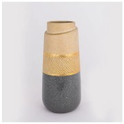 Βάζο Κεραμικό Χρυσό &amp; Γκρι 13.5x13.5x29.5cm 752-20285 Estheti-752-20285-Γκρι 752-20285