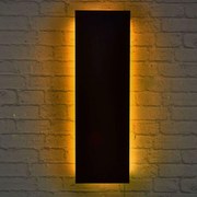 Διακοσμητικό Τοίχου Με Φως Led Rectangle 395NGR1916 75x20cm Yellow-Black Wallity Mdf