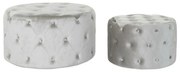 Υποπόδια DKD Home Decor Γκρι Βελούδο Ξύλο MDF (80 x 80 x 43 cm) (58 x 58 x 37 cm) (2 pcs)