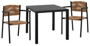 Τραπεζαρία Κήπου (Σετ 3Τμχ) HM11438 80x80x75,5cm Anthracite-Beige 2 Θέσεων