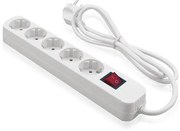 Πολύπριζο 5 Θέσεων Σούκο Λευκό Διακόπτης 3m Καλώδιο 80-00119 Lineme 80-00119