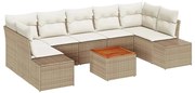 vidaXL Σετ Καναπέ Κήπου 8 pcs Beige, λευκό 55 x 55 x 37 εκ