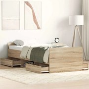 vidaXL Πλαίσιο Κρεβατιού με Κεφαλάρι/Ποδαρικό Sonoma Δρυς 75 x 190 εκ.