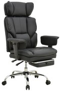 Καρέκλα γραφείου διευθυντή με υποπόδιο Zanci pakoworld pu μαυρο 70x66x112-120εκ