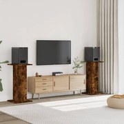 Βάσεις Ηχείων 2Τεμ. Καπνιστή Δρυς 30x30x80εκ Επεξεργασμένο Ξύλο 852667