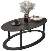 Τραπέζι Σαλονιού Hole Ellipse 282PTR1559 60x38x40cm Black