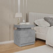 Κομοδίνο Γκρι Σκυροδέματος 45 x 35 x 52 εκ. από Επεξεργ. Ξύλο 326853