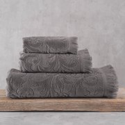 Πετσέτα Προσώπου (50x90) Rythmos Sienna SS2025 500gsm Γκρι