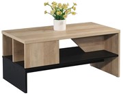 Τραπέζι σαλονιού Naya pakoworld φυσικό-ανθρακί 93x46x43εκ