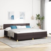 vidaXL Κρεβάτι Box Spring με Στρώμα Σκούρο Καφέ 200x200 εκ. Ύφασμα