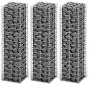 vidaXL Συρματοκιβώτια Σετ 3 τεμ. 25 x 25 x 100 εκ. Γαλβανισμένο Σύρμα