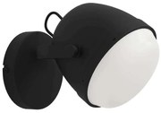 Φωτιστικό Τοίχου - Απλίκα Upanema 390081 18,5x17cm 1xE27 28W Black-White Eglo Ατσάλι,Γυαλί
