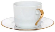 Φλυτζάνι Τσαγιού Elegance 24.001.16 G 250ml White-Gold Cryspo Trio Πορσελάνη