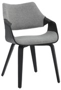 Καρέκλα Τραπεζαρίας NETTO Σκελετός Κόντρα Πλακέ σε Μαύρο με Γκρί ύφασμα 55x56x83,5Υεκ 55x56x83.5 εκ.