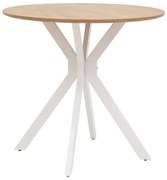 Intrahome Τραπέζι Xuson Intrahome φυσικό mdf-πόδι λευκό μέταλλο Φ80x75εκ | SKU: INTRAPA-303111183