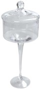 Φοντανιέρα Με Πόδι Και Καπάκι ORT120 17x17x40cm Clear Espiel Glass