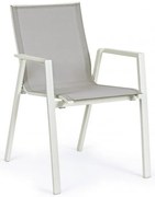 Καρέκλα Εξωτερικού Χώρου Krion Λευκή/Γκρι 56x61,5x88εκ. - Γκρι