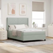 vidaXL Κρεβάτι με ελατήρια Ανοιχτό γκρι 140 x 200 cm Βελούδο