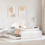 vidaXL Σκελετός Κρεβ. Χωρίς Στρώμα Λευκό 160x200 εκ Μασίφ Πεύκο