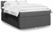 vidaXL Κρεβάτι Boxspring με Στρώμα Σκούρο Γκρι 140x200 εκ Υφασμάτινο