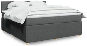 vidaXL Κρεβάτι Boxspring με Στρώμα Σκούρο Γκρι 180x200 εκ Υφασμάτιν