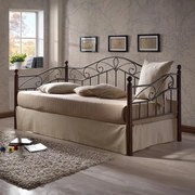 Καναπές - Kρεβάτι Melis Kαρυδί Rubberwood - Mαύρο Mέταλλο 90x190 εκ. 100x200x96 εκ.