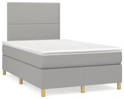 ΚΡΕΒΑΤΙ BOXSPRING ΜΕ ΣΤΡΩΜΑ &amp; LED ΑΝ.ΓΚΡΙ 120X190ΕΚ. ΥΦΑΣΜΑΤΙΝΟ 3270239