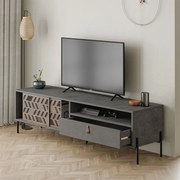 Έπιπλο τηλεόρασης Dionysos Megapap χρώμα γκρι ρετρό 170x45x48,6εκ.