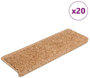 vidaXL Πατάκια Σκαλιών 20 τεμ. Μπεζ Ορθογώνια Άκρη 65x21x4 εκ.