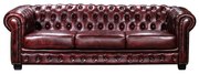 CHESTERFIELD 689 Καναπές 4Θέσιος Σαλονιού Καθιστικού, Δέρμα Απόχρωση Antique Red