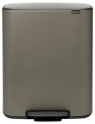 Κάδος Brabantia Bo Pedal 1003184, 60 L, Εύκολο κλείσιμο, Αντιολισθητική βάση, Γκρι