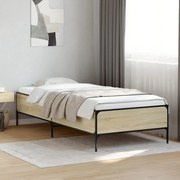 vidaXL Πλαίσιο Κρεβατιού Sonoma Δρυς 100x200 εκ. Επεξ. Ξύλο &amp; Μέταλλο