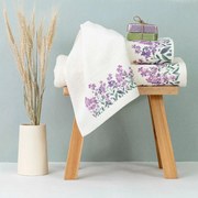 Borea Πετσέτες Σετ 3ΤΜΧ Forget me Not 70 x 140 / 50 x 90 / 30 x 50 cm Εκρού