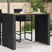 Τραπέζι Μπαρ Κήπου Επιφ. Ακακίας Μαύρο 105x80x110εκ Συνθ. Ρατάν 368698