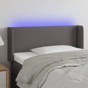 Κεφαλάρι Κρεβατιού LED Γκρι 103x16x78/88εκ. από Συνθετικό Δέρμα 3123044